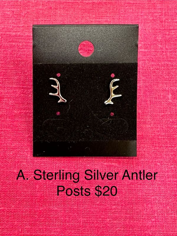 Sterling Silver Antler Posts
