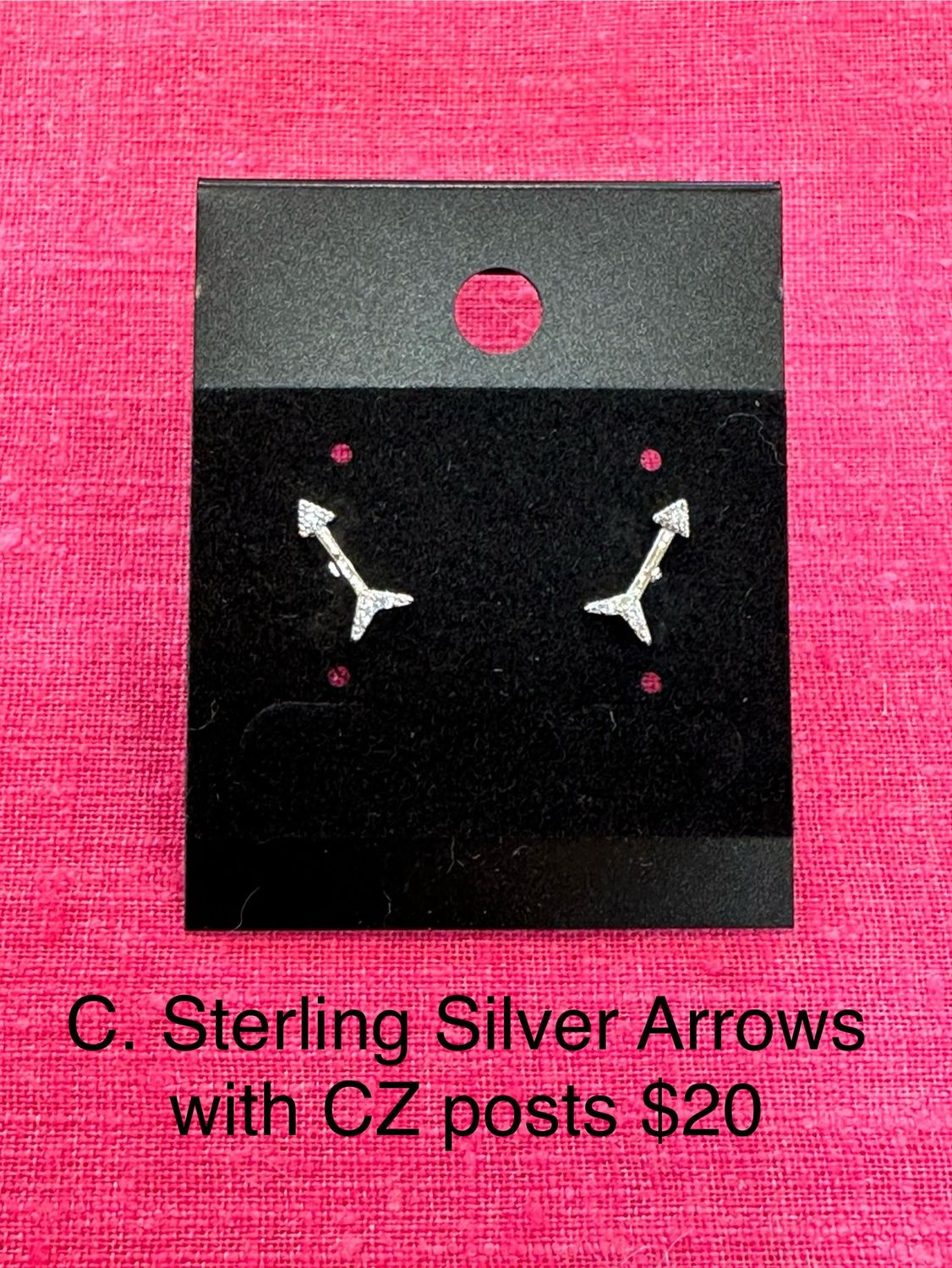 Sterling Silver Arrows with CZ posts