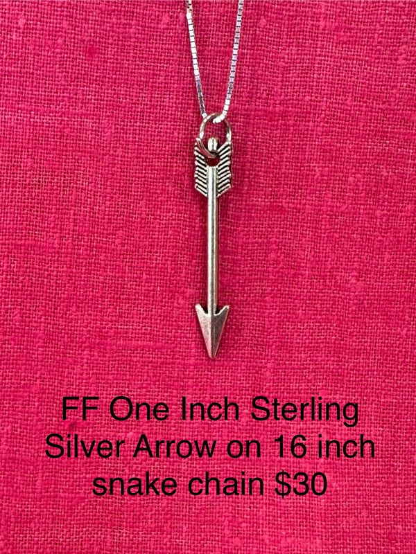 One Inch Sterling Silver Arrow on 16 inch snake chain