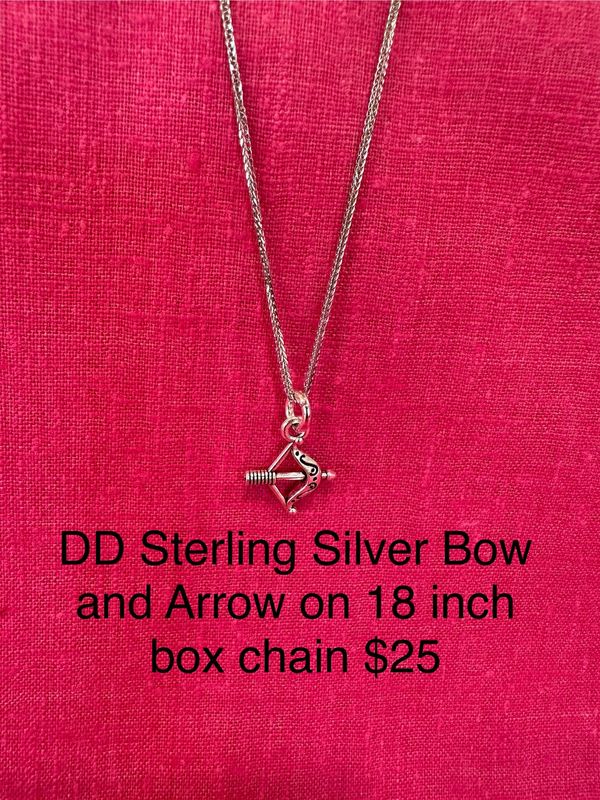 Sterling Silver Bow and Arrow on 18 inch box chain