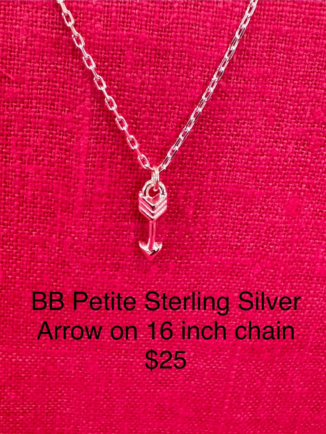 Petite Sterling Silver Arrow on 16 inch chain