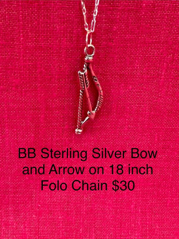 Sterling Silver Bow and Arrow on 18 inch Folo CHain