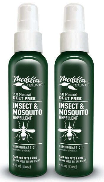 Medella Naturals All Natural, DEET Free Insect & Mosquito Repellent (4oz. - 2 PACK)