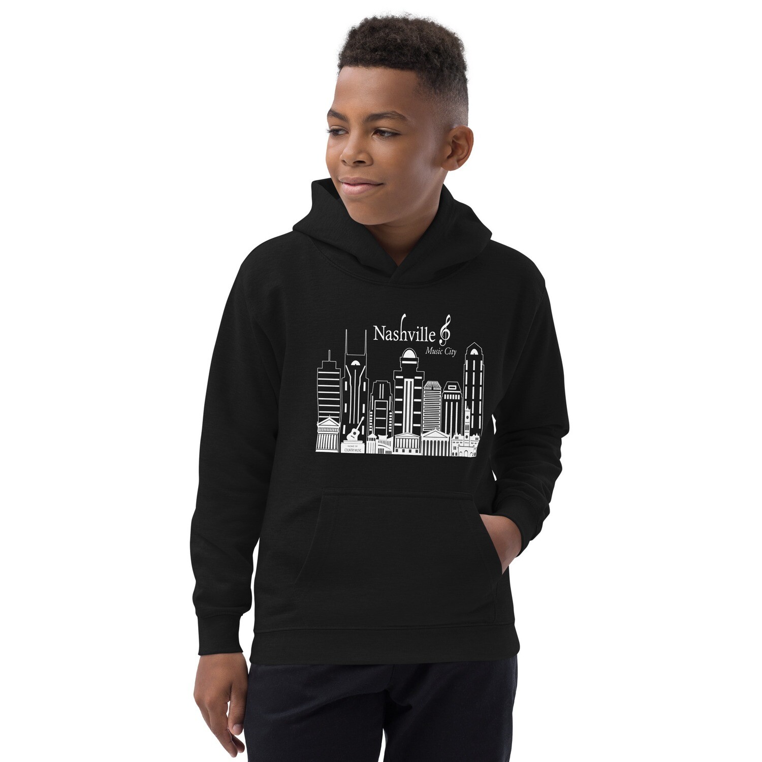 Nashville Kids Hoodie: Rhythm &amp; Rhyme Skyline Design by CityScape