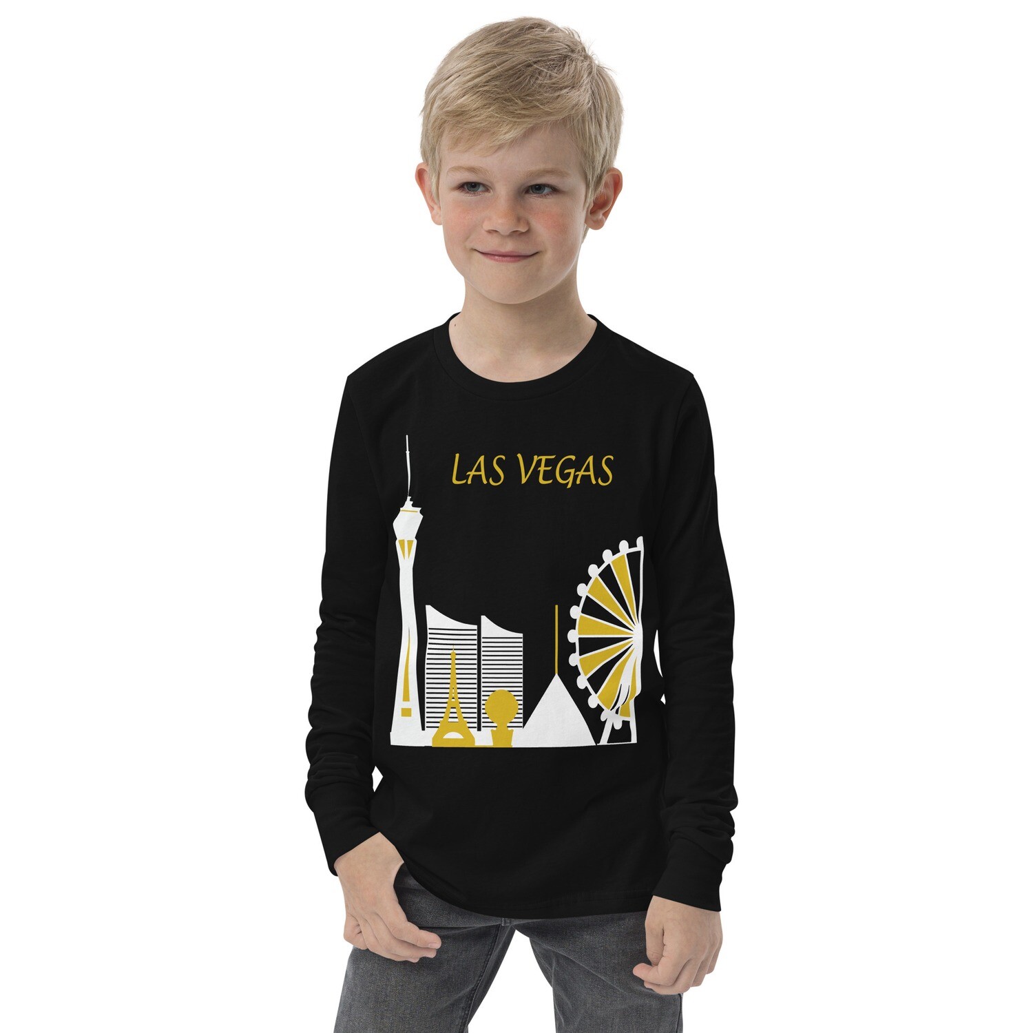 The Perfect Vegas Souvenir: Youth Cityscape Long-Sleeve Tee