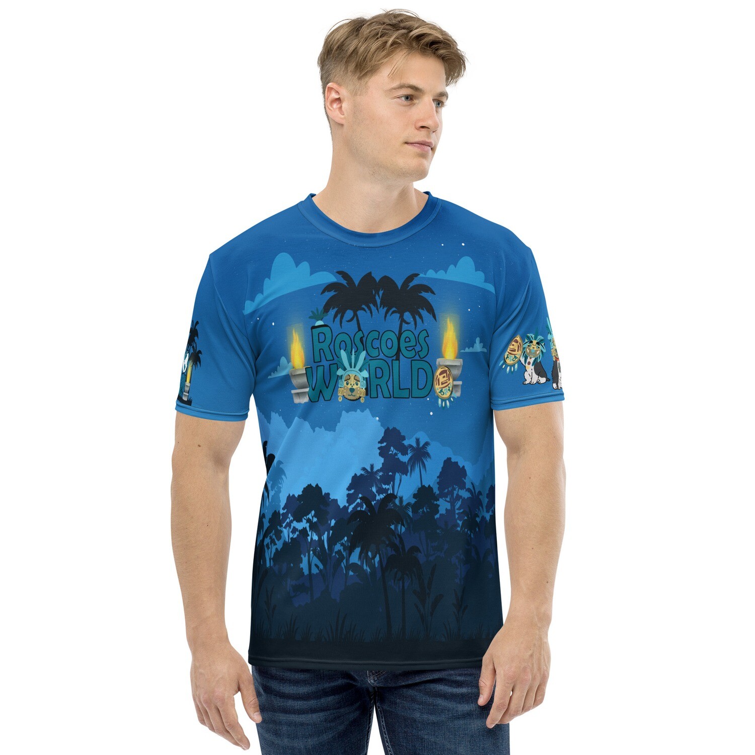 Mayan Sacrifice Men&#39;s AOP Tee by Roscoes World