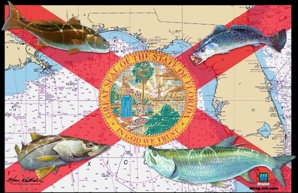 Florida Flag Inshore Slam Decal by Steve Whitlock