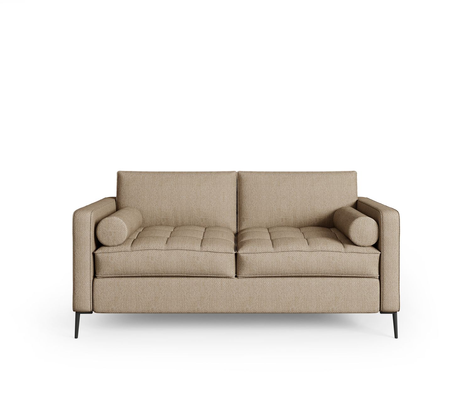 Beauvoir Quilted Loveseat Sofa, Spill &amp; Stain Resistant Fabric: Sandstone Beige