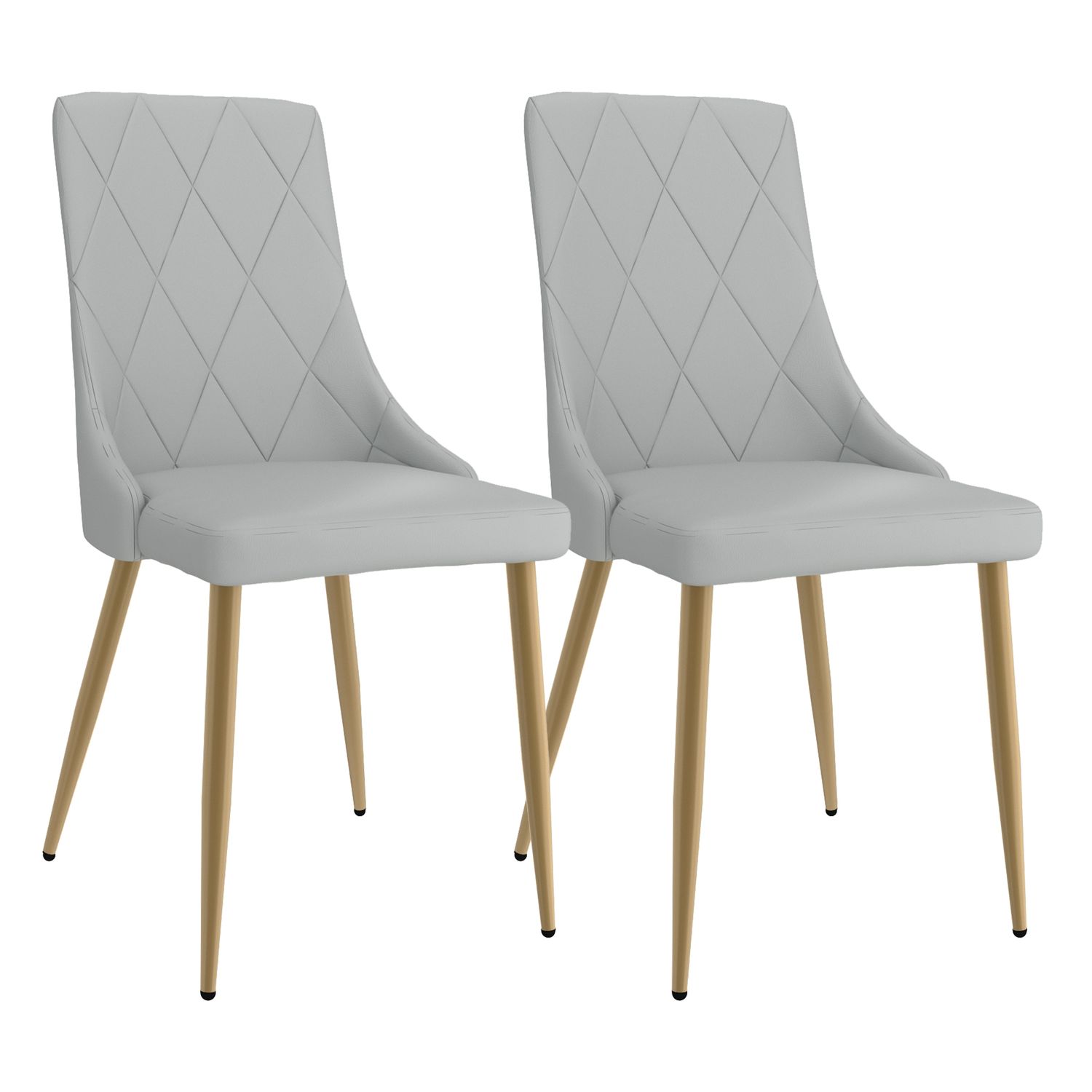 Otis Dining Chairs - Light Grey and Gold (Set of 2)