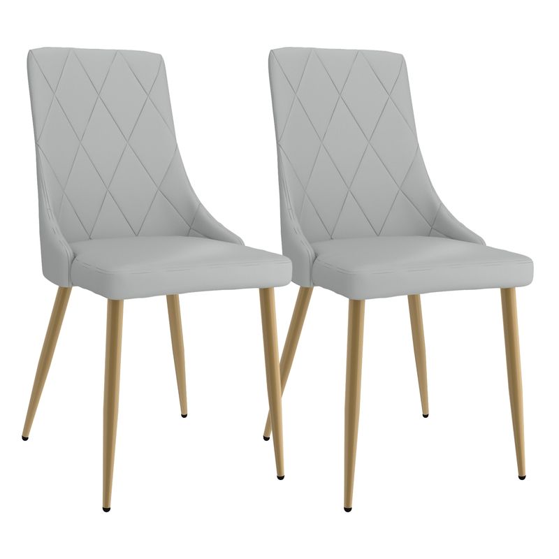Otis Dining Chairs - Light Grey and Gold (Set of 2)