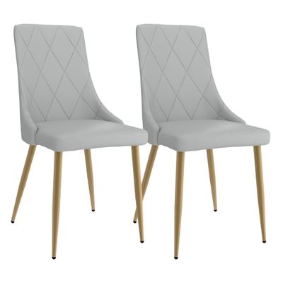 Otis Dining Chairs - Light Grey and Gold (Set of 2)