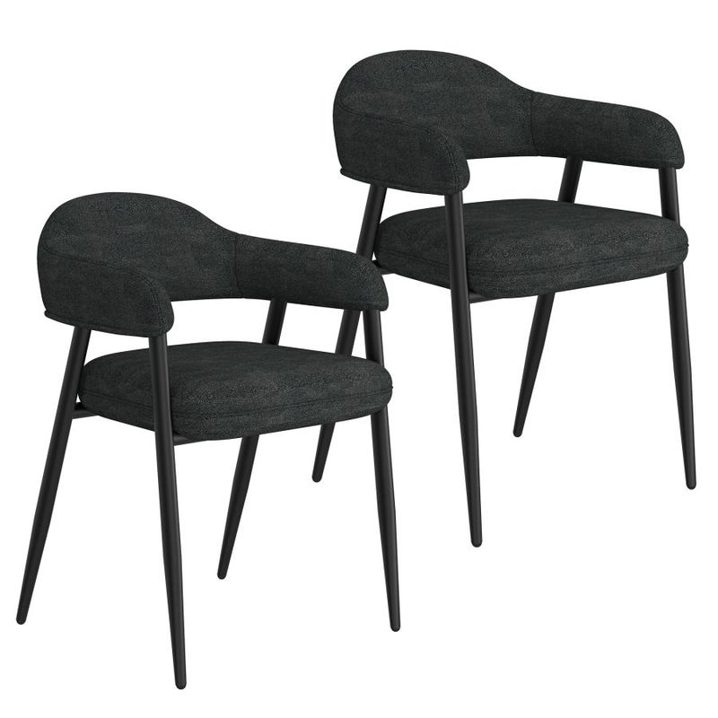 Arlo Dining Chairs -Charcoal and Black (Set of 2)