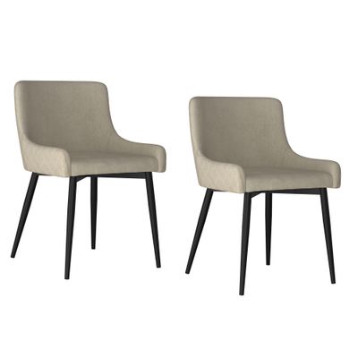 Belle Dining Chairs -Beige and Black (Set of 2)