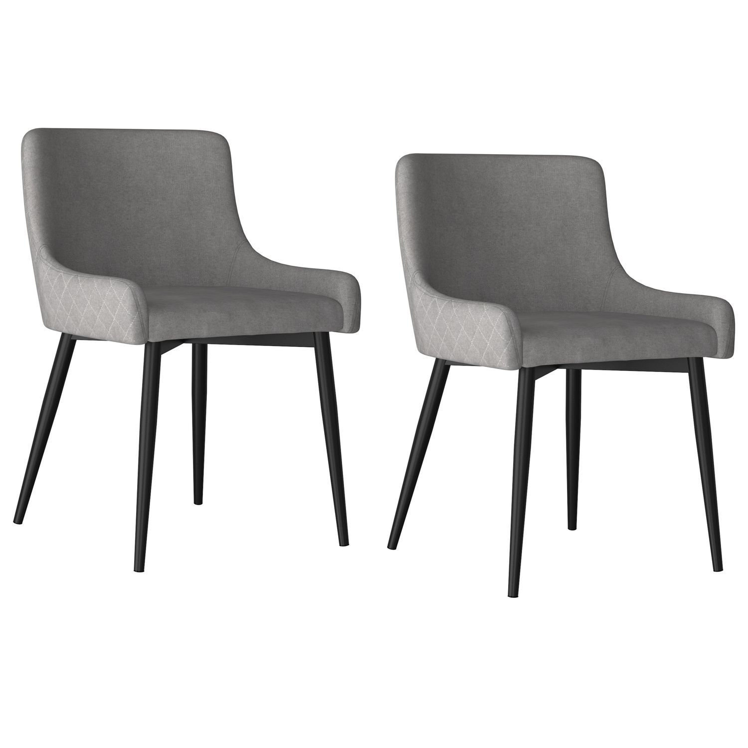 Belle Dining Chairs Grey and Black (Set of 2)