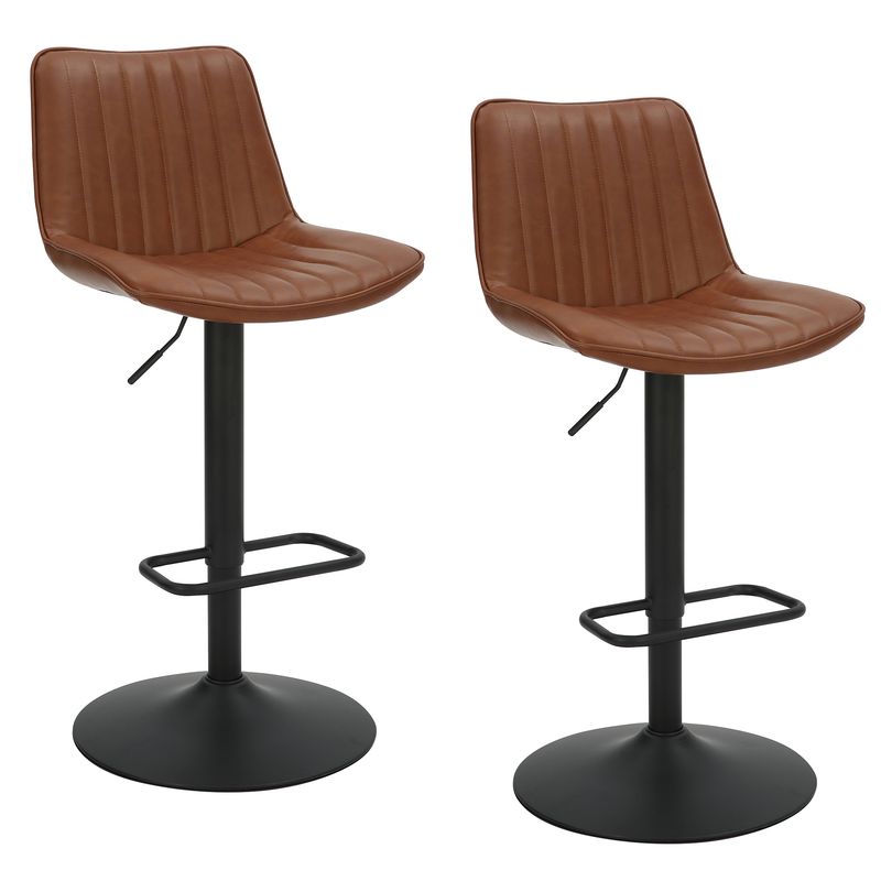 Kosi Adjustable Air-Lift Stool -  Saddle  (Set of 2)