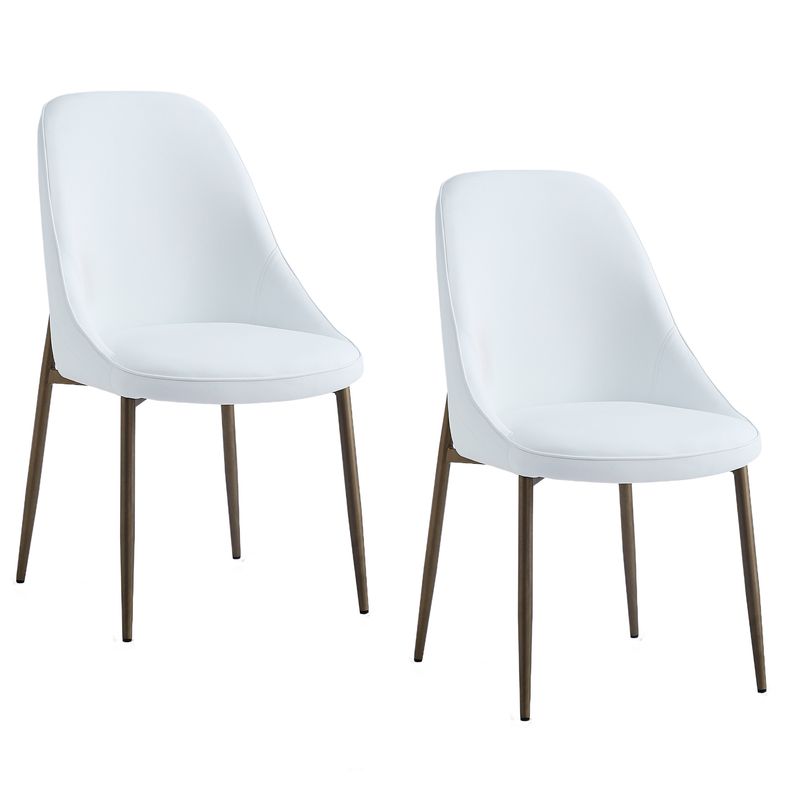 Chet Dining Chairs -White and Gold (Set of 2)