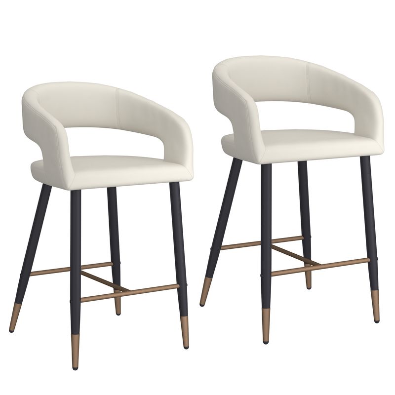 Crimson 26&quot; Counter Stool - Beige  (Set of 2)