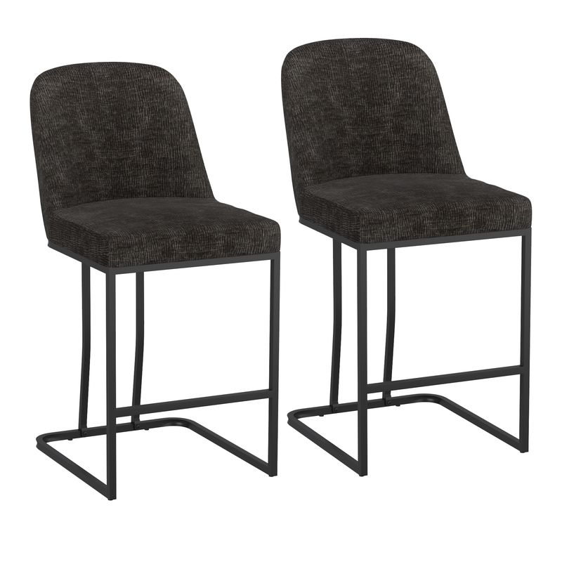 Dario 26&quot; Counter Stool - Charcoal  (Set of 2)