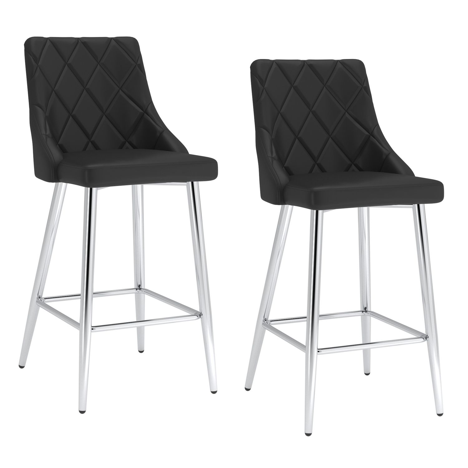 Devo 26&quot; Counter Stool - Black  (Set of 2)