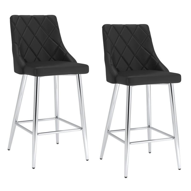 Devo 26&quot; Counter Stool - Black  (Set of 2)