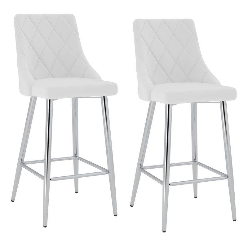 Devo 26&quot; Counter Stool - White  (Set of 2)