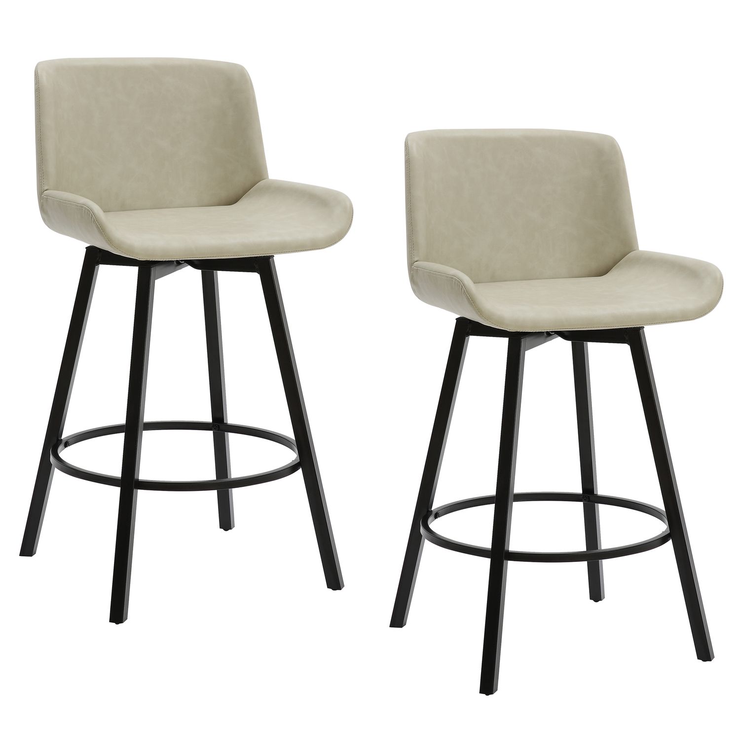 Fern 26&quot; Counter Stool  with Swivel Ivory (Set of 2)