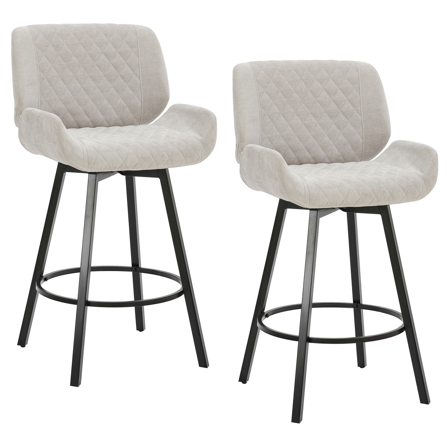 Fraser 26&quot; Counter Stool with Swivel Grey (Set of 2)