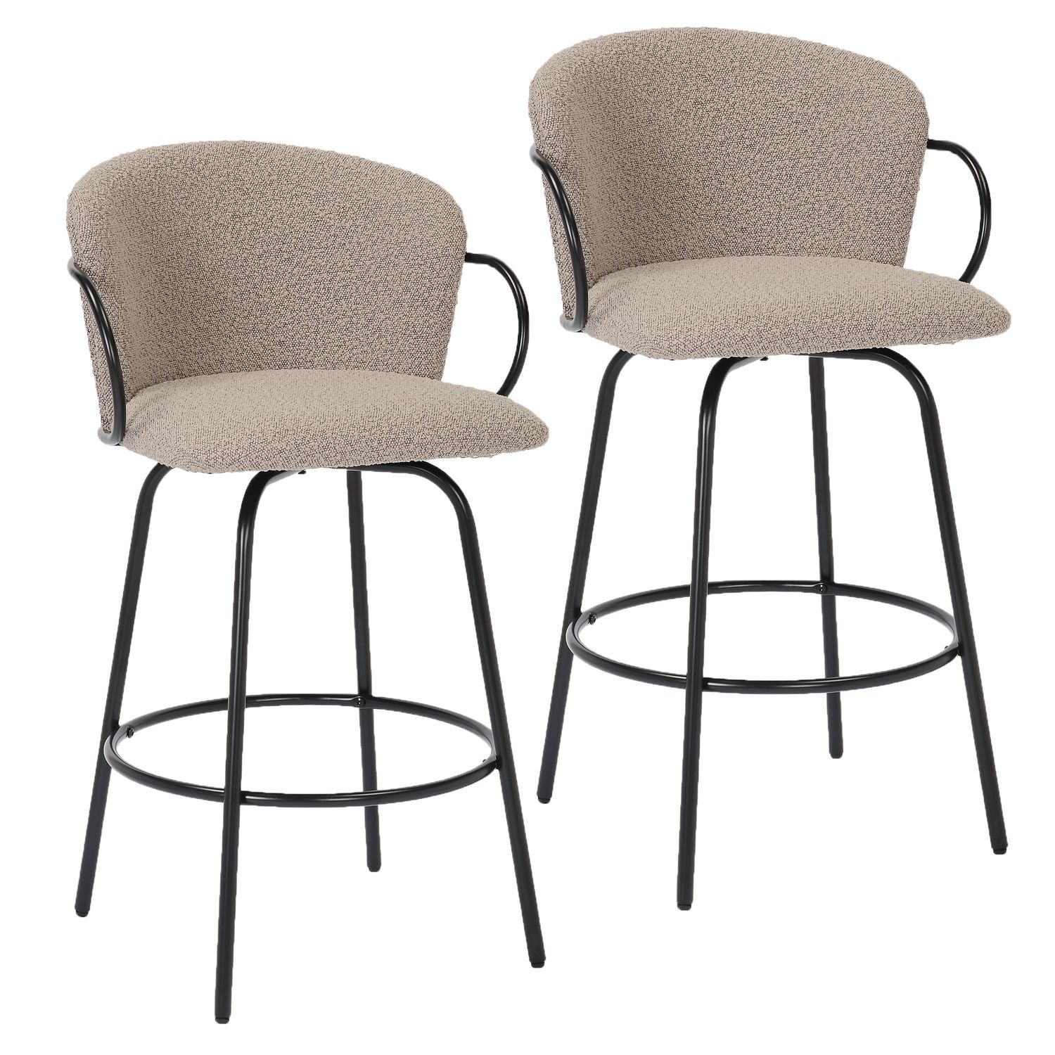 Kalani 26&quot; Counter Stool w/Swivel - Grey  (Set of 2)