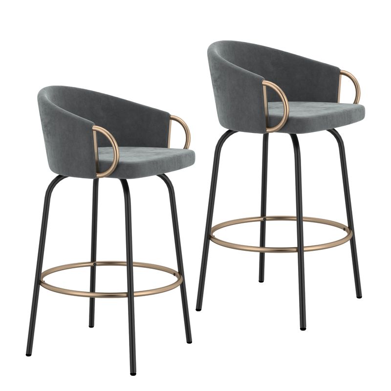 Lavo 26&quot; Counter Stool - Grey  (Set of 2)