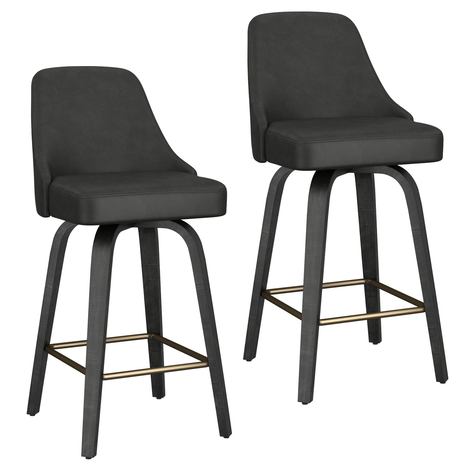 Oakley 26&quot; Counter Stool w/Swivel Charcoal  (Set of 2)