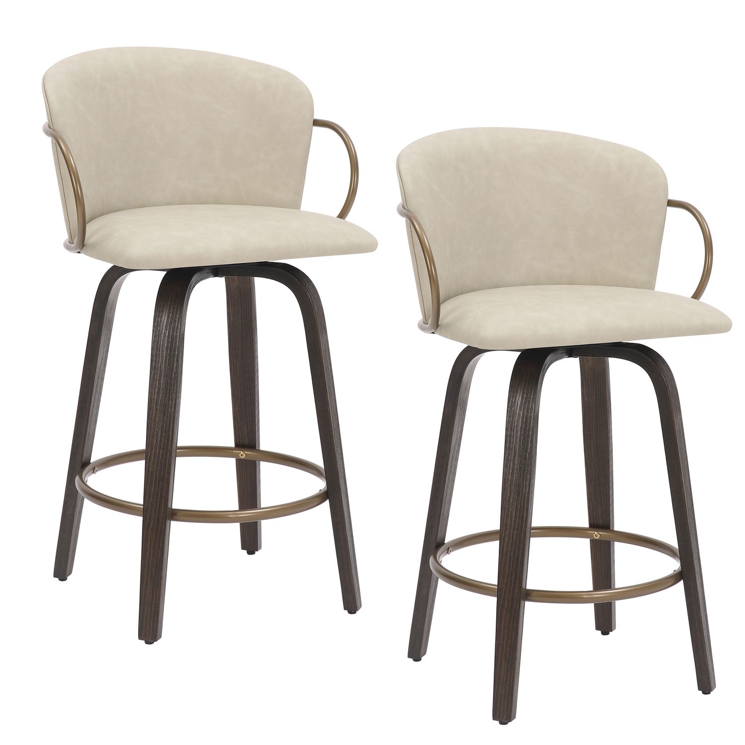 Lavo 26&quot; Counter Stool with Swivel Ivory  (Set of 2)