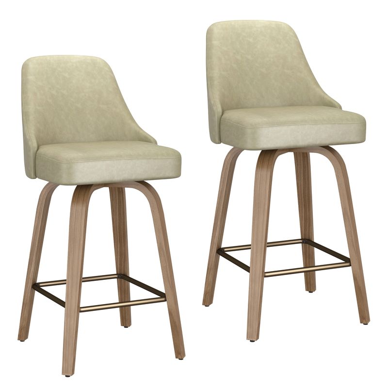 Oakley 26&quot; Counter Stool w/Swivel Ivory (Set of 2)