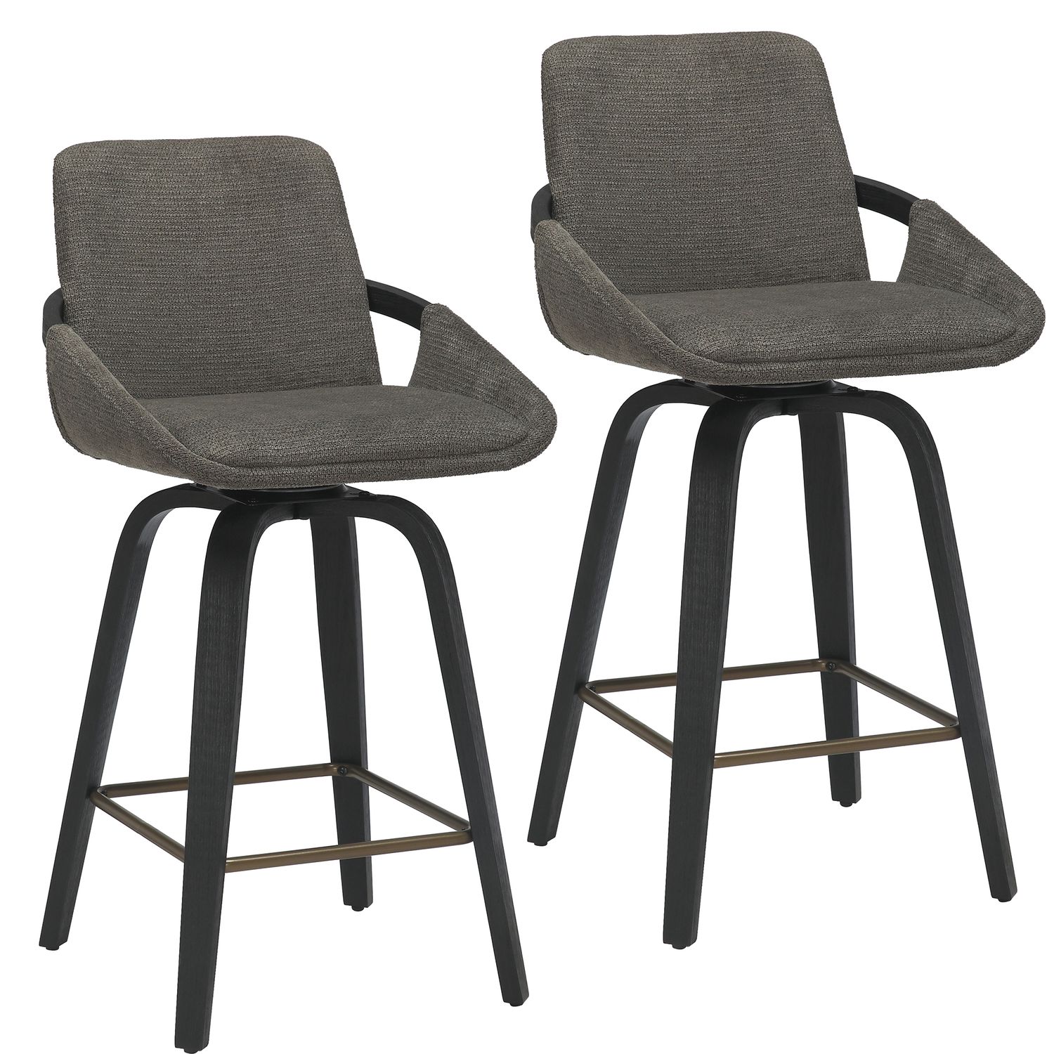 Parker 26&quot; Counter Stool w/Swivel  Charcoal (Set of 2)