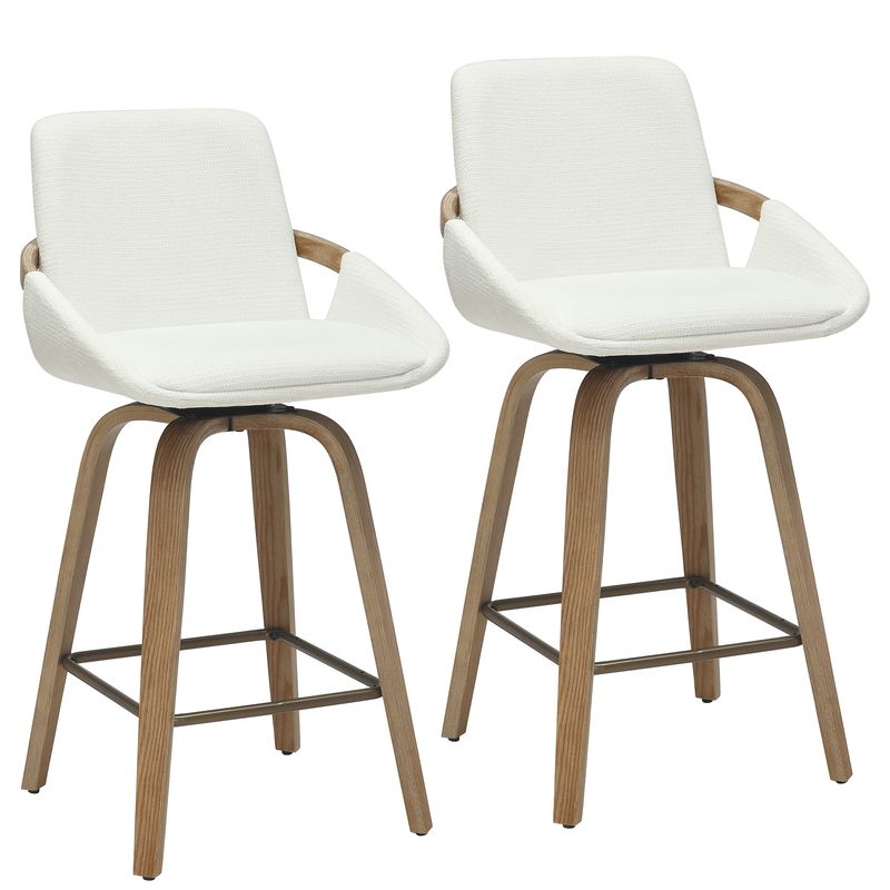Parker 26&quot; Counter Stool w/Swivel  Ivory (Set of 2)