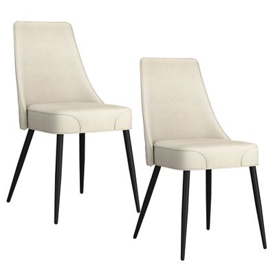 Koda Dining Chairs - Beige Fabric (Set of 2)
