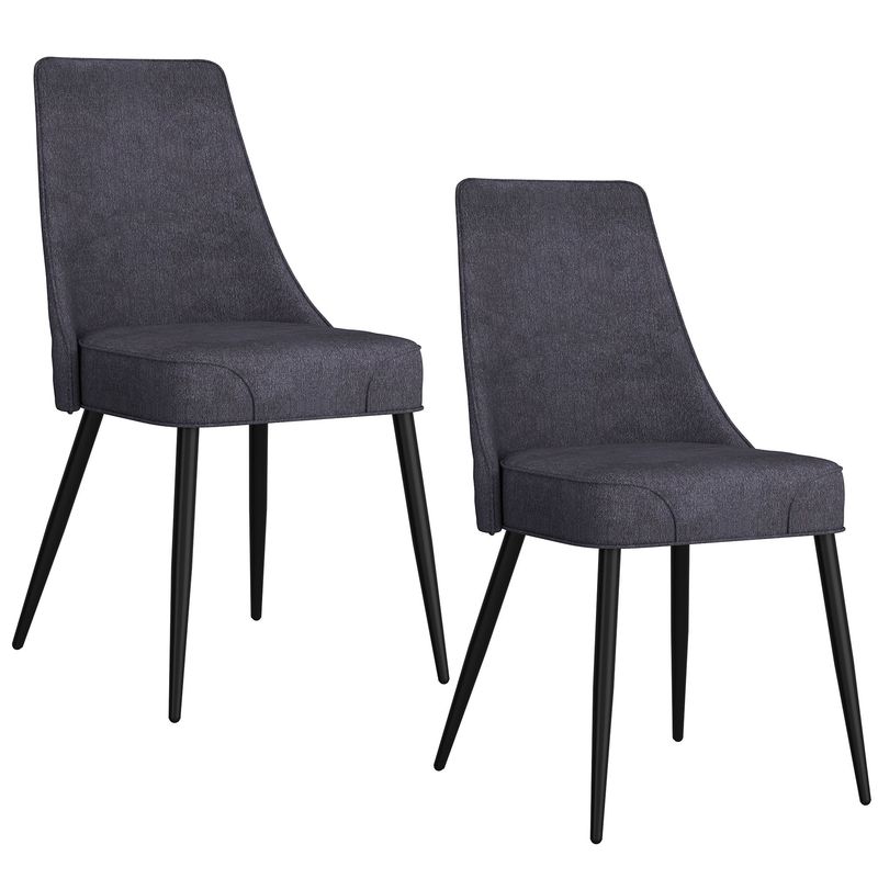 Koda Dining Chairs - Charcoal Fabric  (Set of 2)