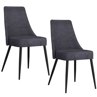 Koda Dining Chairs - Charcoal Fabric  (Set of 2)