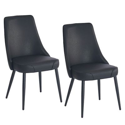 Koda Dining Chairs - Black Faux Leather (Set of 2)