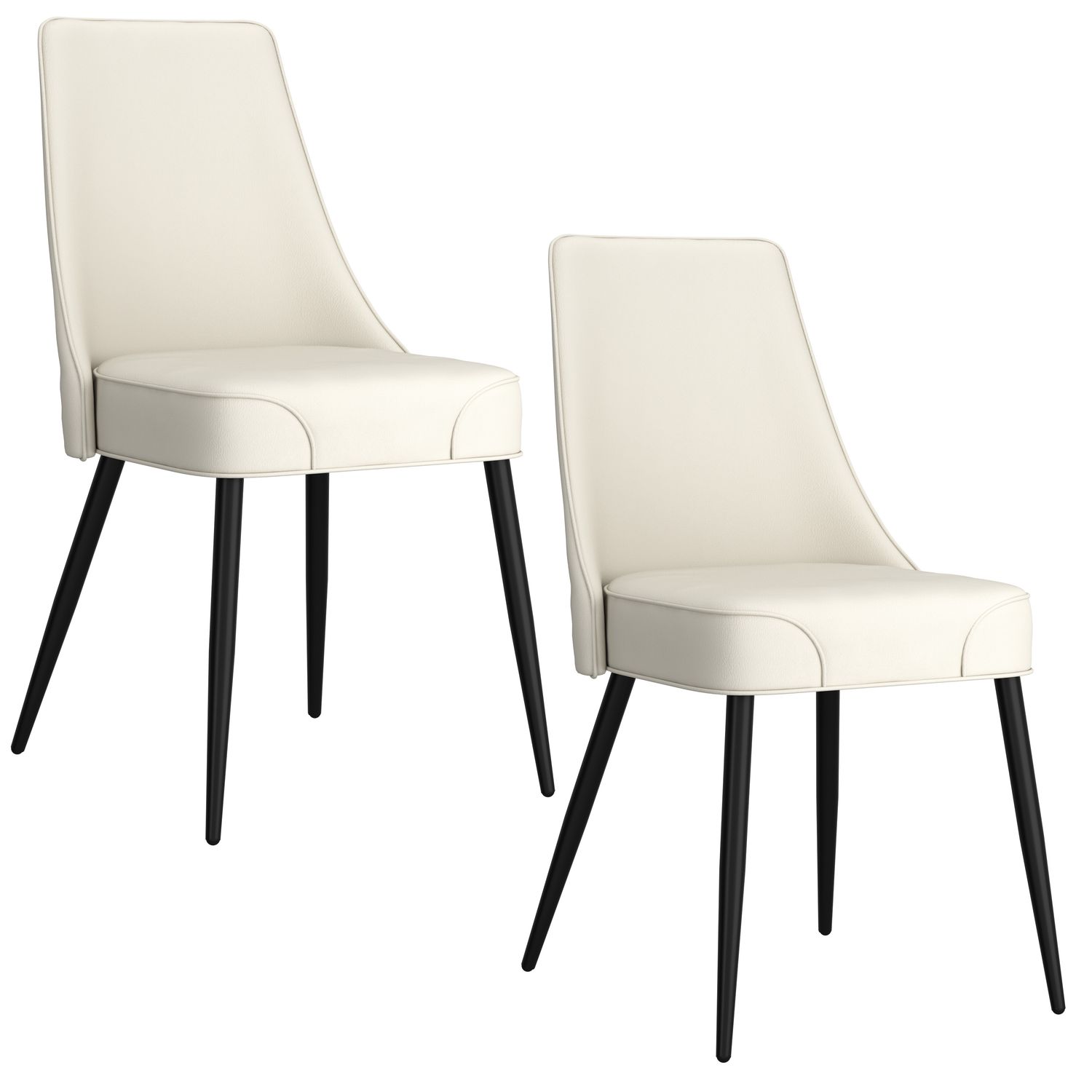 Koda Dining Chairs - Beige Faux Leather (Set of 2)