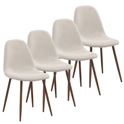 Lana Dining Chairs - Beige Fabric  (Set of 4)