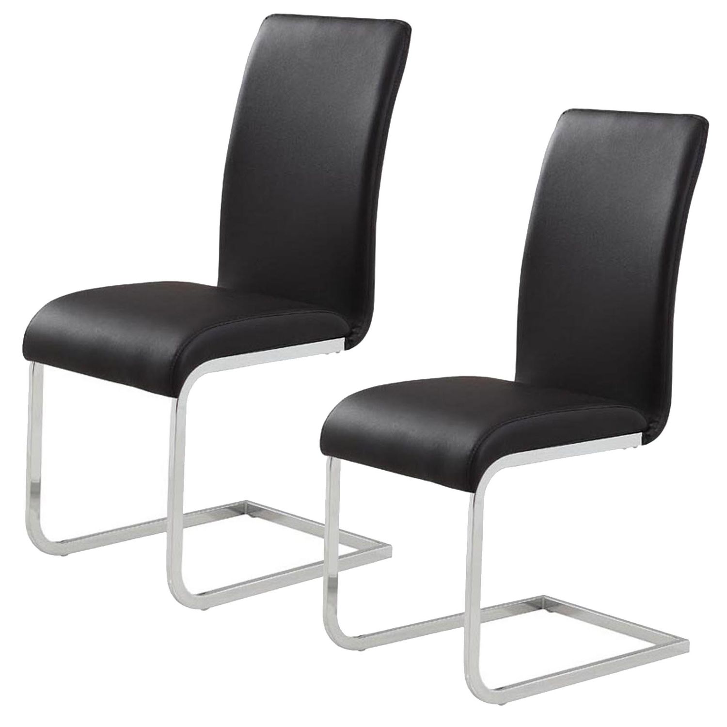 Mason Dining Chair - Black and Chrome (Set of 2)