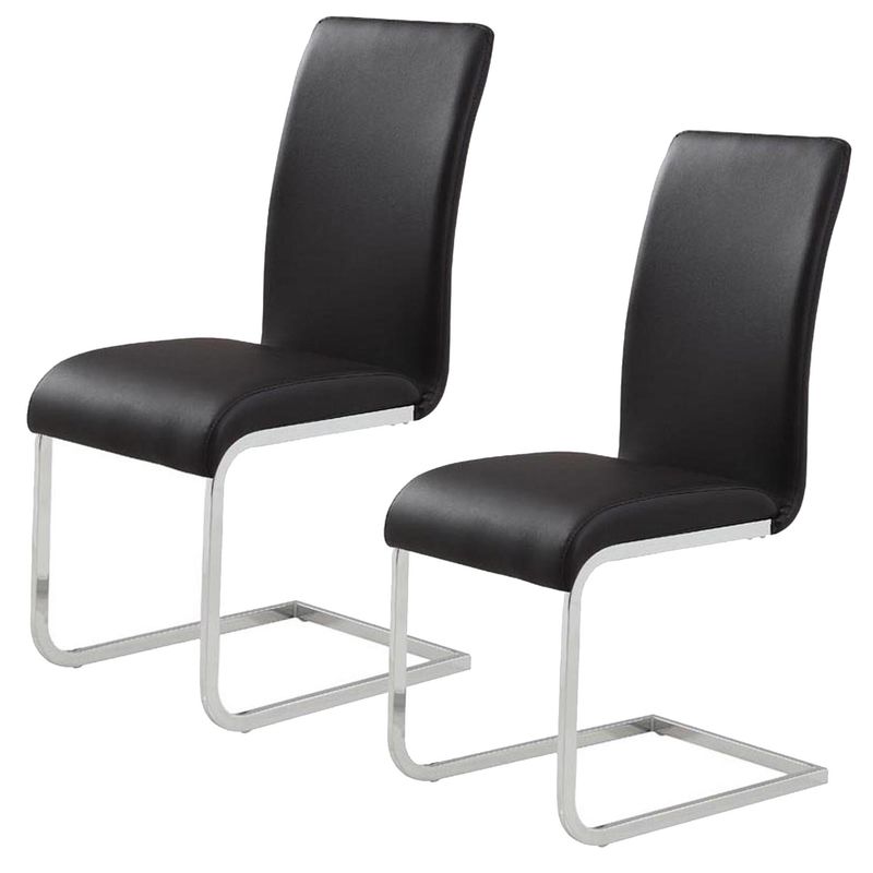 Mason Dining Chair - Black and Chrome (Set of 2)