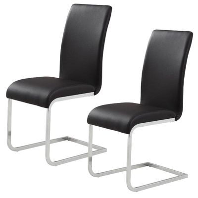 Mason Dining Chair - Black and Chrome (Set of 2)