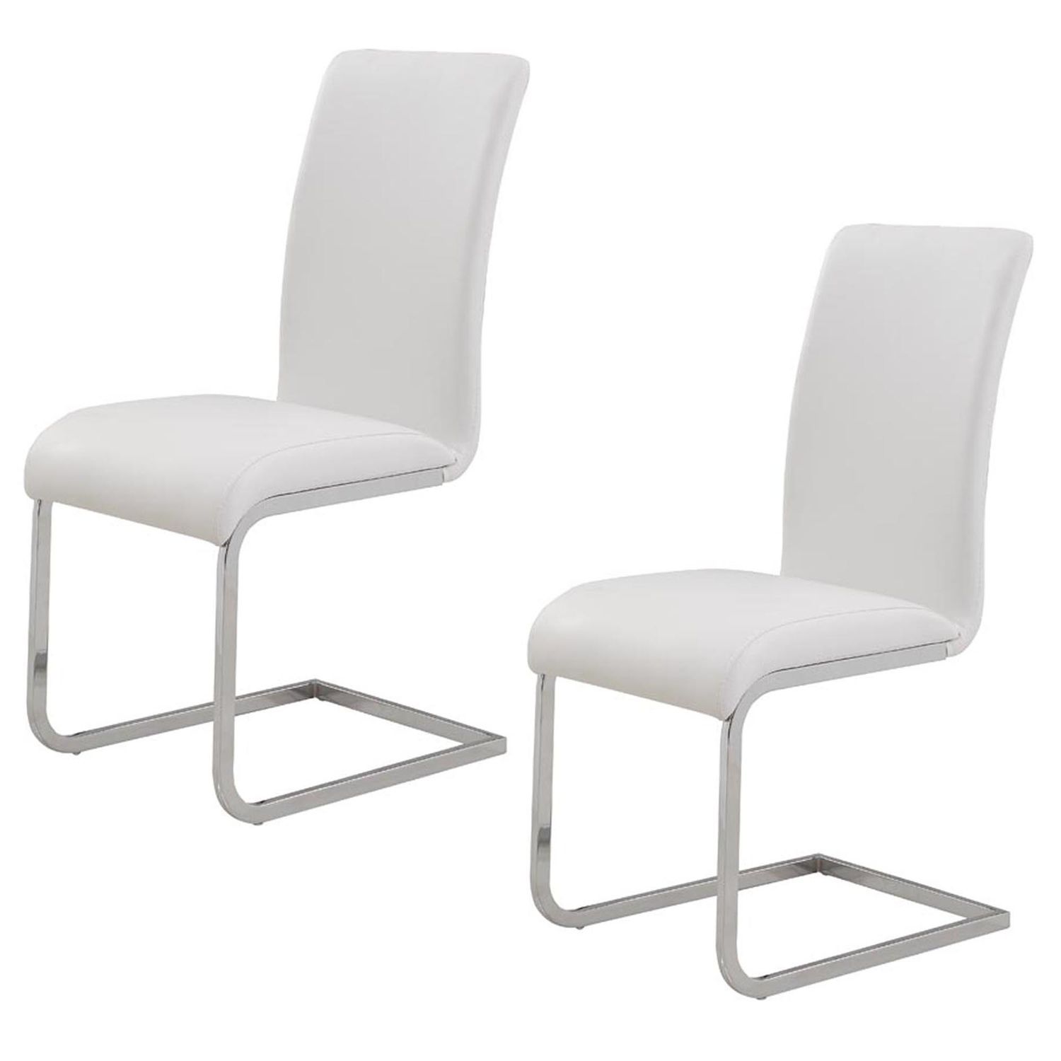Mason Dining Chair - White and Chrome (Set of 2)