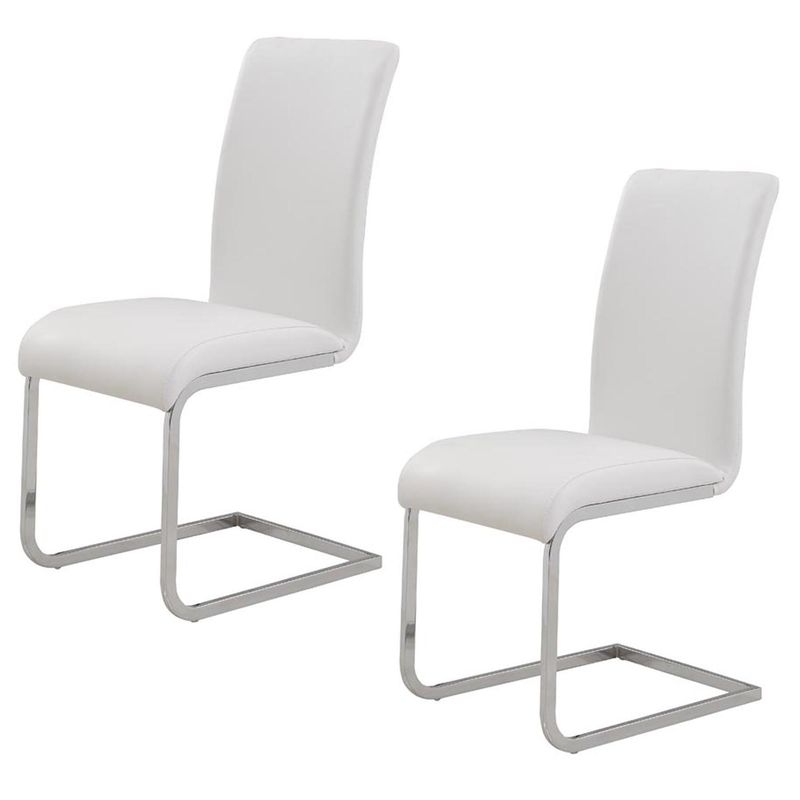 Mason Dining Chair - White and Chrome (Set of 2)