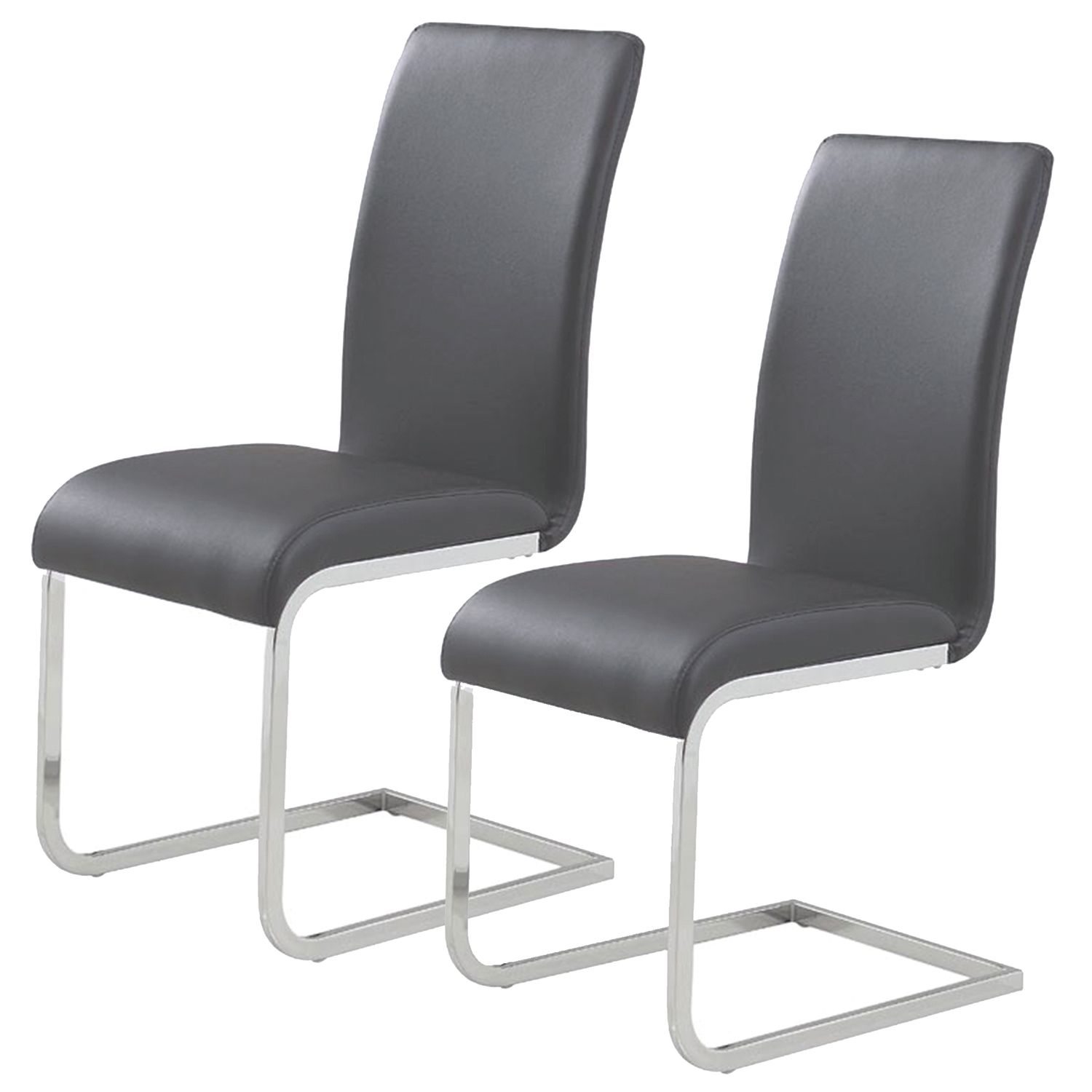 Mason Dining Chair - Grey and Chrome (Set of 2)