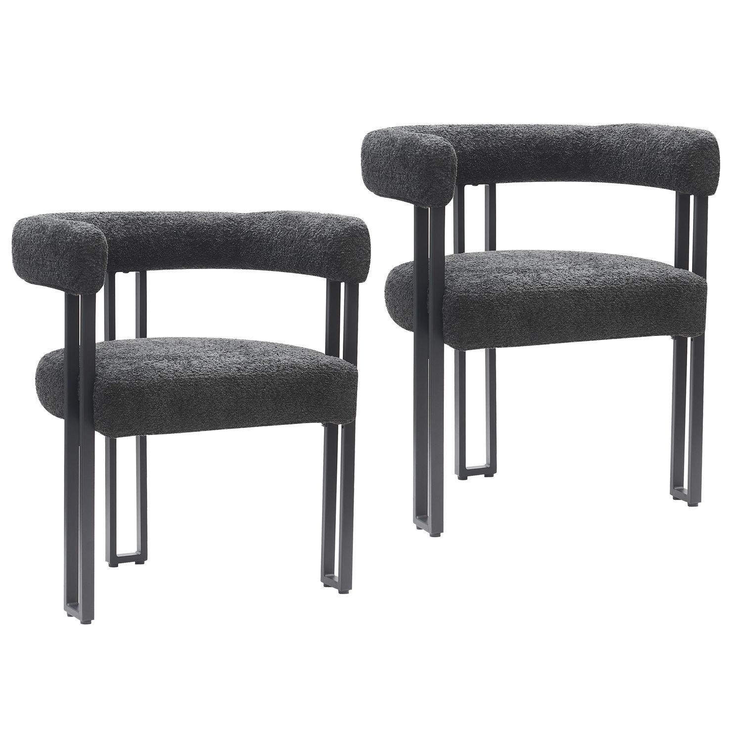 Stella Dining Chair - Charcoal Boucle (Set of 2)