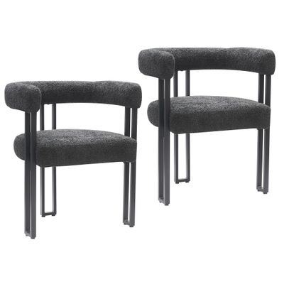 Stella Dining Chair - Charcoal Boucle (Set of 2)