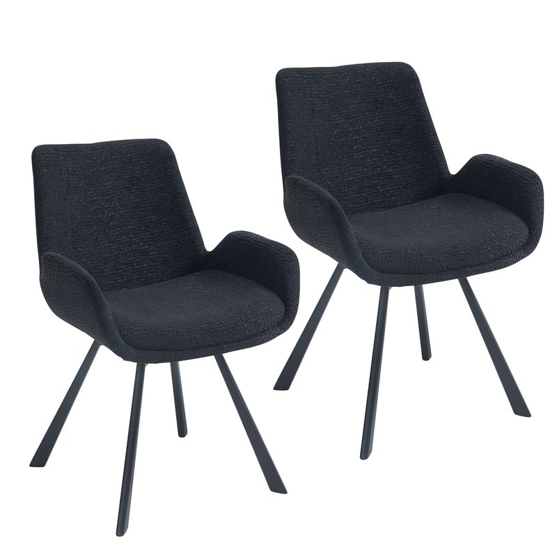 Sasha Swivel Dining Chair - Black (Set of 2)