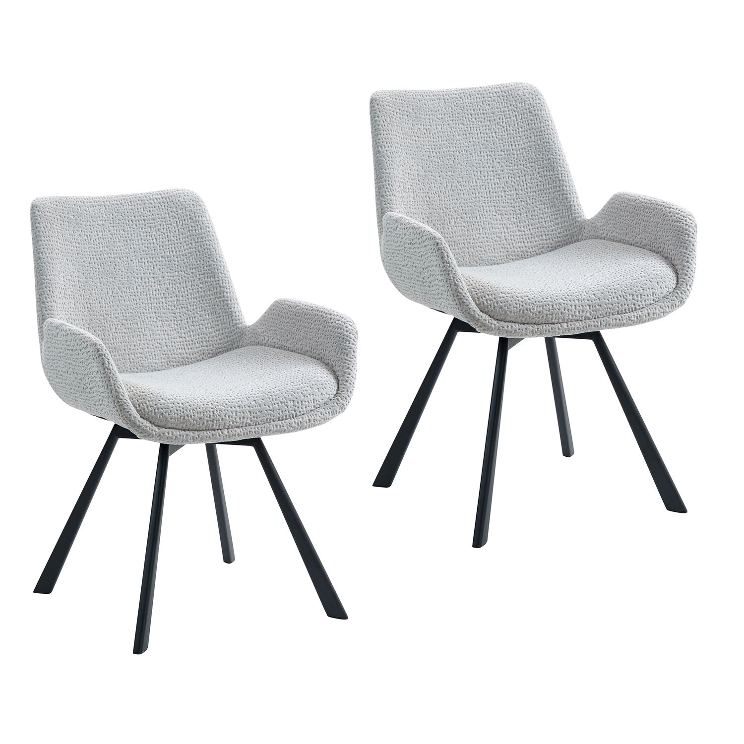 Sasha Swivel Dining Chair - Light Grey (Set of 2)